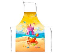 Orange Crab On A Beach Holiday Junior Apron Warren Reed - Designer Yellow One Size