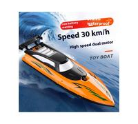 (Orange) Cross-Border Remote Control Boat Electric Toy Charging 2.4G Remote Control Boat Double Spiral Pulp High-Speed