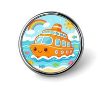 Orange Cruise Badges Pin, Personalized Exquisite Round Badge, 1 Inch Button Pins for Women And Men, Decorative Metal Round Brooch for Clothing, Backpacks, And Hats