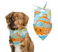 Orange Cruise Dog Bandana, Soft Breathable Pet Scarf, Personalized Dog Bib Kerchief for Small Medium Large Dogs Cats, Exquisite Pet Neckerchief for Daily Wear, Travel, Party
