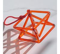 Orange Crystal Singing Pyramid, With Crystal Singing Bowl Striker, Excellent Sound For Healing Meditation Accessories(7 Inch)