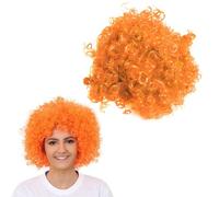 Orange Curly Wig I Love Fancy Dress Orange 24 Pack