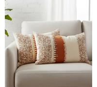 Orange Cushion Cover Orange and white Square Chenille stripes Throw Pillow Case Set Cushion Covers for Living Room Sofa Bed Bedroom Home Decor Garden Couch decoration pillowcase 30x 50cm set of 2