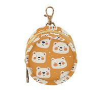 Orange Cute Polar Bears White Infants Baby Pacifier Case Holder Portable Coin Purse Change Holder, Baby Items Storage Container para guardar chupones