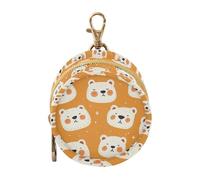 Orange Cute Polar Bears White Newborned Boy Pacifiers Holder Case Portable Coin Purse Change Holder, Baby Items Container Box