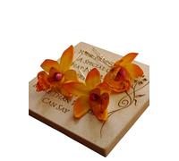 Orange Cymbidium Orchid Hair Pins, Wedding Hair Accessories, Set of 3