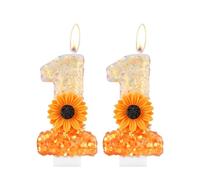 Orange Daisy Birthday Candles, Orange Flower 11th Birthday Candle, Flower Number 11 Candles for Cake, Girls Boys 11th Birthday Decorations,Daisy Themed Party for Girls Boys Birthday Party Decorations