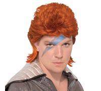 Orange David Bowie Rock Star Adult Costume Wig