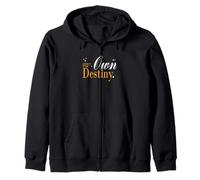 Orange Destiny's Architect Orange Graphic Zip Hoodie