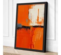 Orange Divide Abstract Canvas Wall Art Print 18x12 Inch