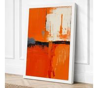 Orange Divide Abstract Canvas Wall Art Print 24x16 Inch