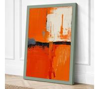 Orange Divide Abstract Canvas Wall Art Print 30x20 Inch