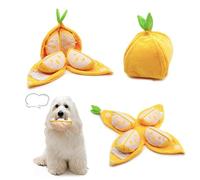 Orange Dog Enrichment Toys, Interactive Dog Pet Plush Toys for Medium Small Dogs, Fun Squeaky Hide and Seek Feeding Toy, IQ Training Attract Your Pet's Attention Anxiety And Boredom
