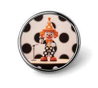 Orange - Dotted Clown Lapel Pin Brooches Round Fashion Brooch Pin Cute Button Badges Alloy Button Pins Enamel Pins Metal Pinback for Hat Shirt Clothing Bags
