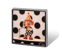 Orange - Dotted Clown Lapel Pin Fashion Brooch Pin Cute Button Badges Square Button Pins Enamel Pins Metal Pinback for Hat Shirt Clothing Bags Decoration