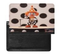 Orange Dotted Clown Passport Holder Unique PU Ultra-thin Passport Protective Case Compact Easy to Carry Passports Cover for Women And Men Passports Case
