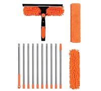 Orange Duster Extendable - Extendable Duster Extra Long For High Ceilings | Multi-Function Telescopic Ceiling Fan Cleaner | Wall Cleaner Adjustable Pole Dusting Tool For Window, Corner, Shelf