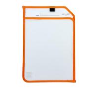 Orange Edge Clear Dry Erase Write and Wipe Reusable Sleeve Pocket