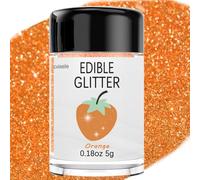 Orange edible glitter shine powder for cakes drinks - Colaele 5g Food Grade Luster Dust Metallic Food Decorating Sprinkle Disco Brew Fabric for Cake Decorations Wine Beverage Candy Dessert