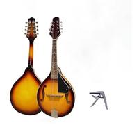 Orange Eight String Mandolin Instrument Complete Set Including Sponge Bag Acoustic Mandolin Instrument(11)