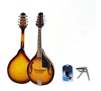 Orange Eight String Mandolin Instrument Complete Set Including Sponge Bag Acoustic Mandolin Instrument(13)