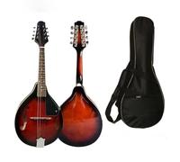 Orange Eight String Mandolin Instrument Complete Set Including Sponge Bag Acoustic Mandolin Instrument(16)