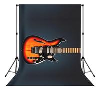 Orange Electric Guitars Print Photo Studio Background 5x7ft Soft Photo Backdrop Curtain For Studio Content Creator Equipment