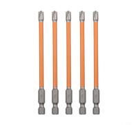 Orange Electrician Bits FPH2 5pcs for Circuit Breakers | HRC63 alloy steel, magnetic tip, sandblasted finish, orange color code, 5pcs set for pros(110mm)