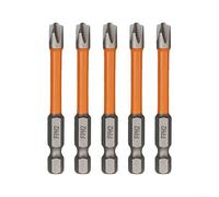 Orange Electrician Bits FPH2 5pcs for Circuit Breakers | HRC63 alloy steel, magnetic tip, sandblasted finish, orange color code, 5pcs set for pros(65mm)