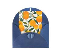 Orange Elegant Greeting Card On Premium Pearl Paper â€“ Perfect For Christmas, Birthday, Wedding & Valentineâ€™s Day â€“ Blank Inside For Personal Message