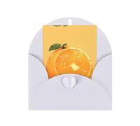 Orange Elegant Greeting Card On Premium Pearl Paper â€“ Perfect For Christmas, Birthday, Wedding & Valentineâ€™s Day â€“ Blank Inside For Personal Message