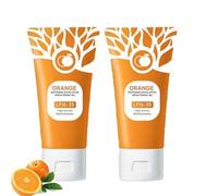 Orange Enzyme Peeling Gel, Deep Exfoliating Cleanser for Face and Body, Oranges Enzymes Exfoliating Gel, Deep Cleansing Pore Moisturizing Facial Exfoliator for All Skin Types (Orange, 2 pcs)
