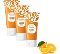 Orange Enzymes Brightening Exfoliating Gel for Face and Body - Deep Cleansing Organic Moisturizing Facial Scrub for All Skin Types (3PCS, 50g)