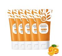 Orange Enzymes Exfoliating Brightening Gel, Orange Enzyme Exfoliating Gel, Body Scrub Exfoliator, Gentle Deep Cleanser for Face and Body, Brightens and Softens Skin with Refreshing Formula (5PC, 50g)