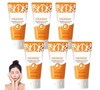 Orange Enzymes Exfoliating Brightening Gel, Purifying Exfoliating Gel for Deeply Cleansing, Facial Scrub with Vitamin C Smooth and Brightening Skin, Moisturizing and Nourishing for Dry Skin (6pcs)