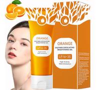 Orange Enzymes Exfoliating Gel- Purifying Exfoliating Gel-Face & Body Cleanser to Brighten & Soften Skin.Deep Cleansing Moisturizing Facial Exfoliator.Suitable for All Skin Types