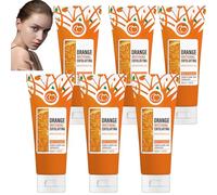 Orange Enzymes Exfoliating Peeling Gel, Brightening Cleansing Scrub for Face & Body, Orange Face Exfoliator Purifies Pores, Soften and Moisturize Skin, Mild Non-Irritating Exfoliation (6psc)
