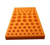 Orange ER Collet Storage Box for CNC Machine Tools,60-Hole Rack for ER25/ER32 Spring Collets,Quick Splice Design for 5S Workshop Organization(75 Holes Collet)