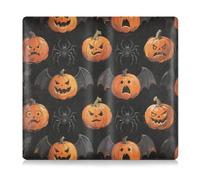 Orange Evil Halloween Pumpkin Bat Pu Leather Car Registration & Insurance Card Holder Car Essentials for Essential Document, Driver License, Cards