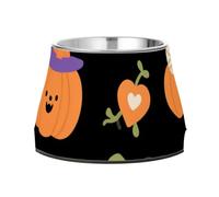 Orange Evil Halloween White Cat Bowl for Pets Non Skid Stainless Steel Cat Feeding Bowls for Medium Dogs Whisker Relief comedero para gatos