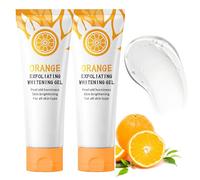 Orange Exfoliating Gel 2Pcs, Vitamin C Facial Exfoliator, Deep Cleansing Exfoliator for Face Promotes the Balance of Skin Oil and Water, Facial Cleanser Softens Skin and Eliminates Dead Skin Cells