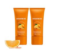 Orange Exfoliating Gel, Exfoliating Body Scrub, Facial Orange Bubble Peeling Gel, Deep Cleansing Moisturizing, Promotes the Balance of Skin Oil and Water (2, 60g)