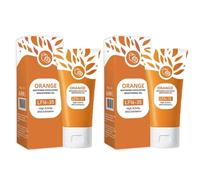 Orange Exfoliating Gel, Exfoliating Scrub Body Skin Peeling Gel, Gentle Radiant Skin Exfoliator with Natural Orange Bubble Formula, Moisturizing, Smoothing, Pore Shrinking (2, 50g)
