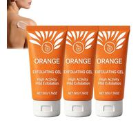 Orange Exfoliating Gel for Face and Body, Deep Pore Cleansing Facial Scrub, Brightening Moisturizing Exfoliator Gel, Gentle Purifying Blackhead Removal Scrub for Dry Skin & All Skin Types. (3PCS)