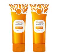 Orange Exfoliating Gel, Orange Purifying Exfoliating Gel, Body and Face Scrub for Brightening Skin, Gentle Face Exfoliator, Moisturizing, Deep Cleaning for All Skin Types (2Pcs, 100g)
