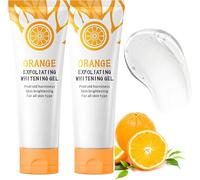 Orange Exfoliating Gel - Vitamin C Facial Exfoliator, Deep Cleansing Peeling Gel for Face | Gently Removes Dead Skin & Unclogs Pores | Brightens, Softens & Balances Oil-Water (2PCS, 50g)