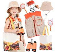 Orange Explorer Costume Kids 8 Pcs Bug Explorer Kit Safari Costume Kids