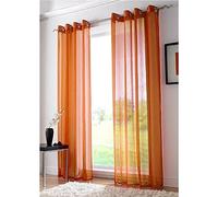 Orange Eyelet Ring Top Voile Curtain Panel Ringtop 59" x 108"