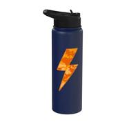Orange Fall CAMO Lightning Bolt Thunderbolt Team Stainless Steel Insulated Water Bottle