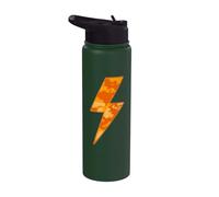 Orange Fall CAMO Lightning Bolt Thunderbolt Team Stainless Steel Insulated Water Bottle